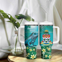 Blue Iguana Cayman Islands Tumbler With Handle Turquoise Tropical Vibes - Wonder Print Shop