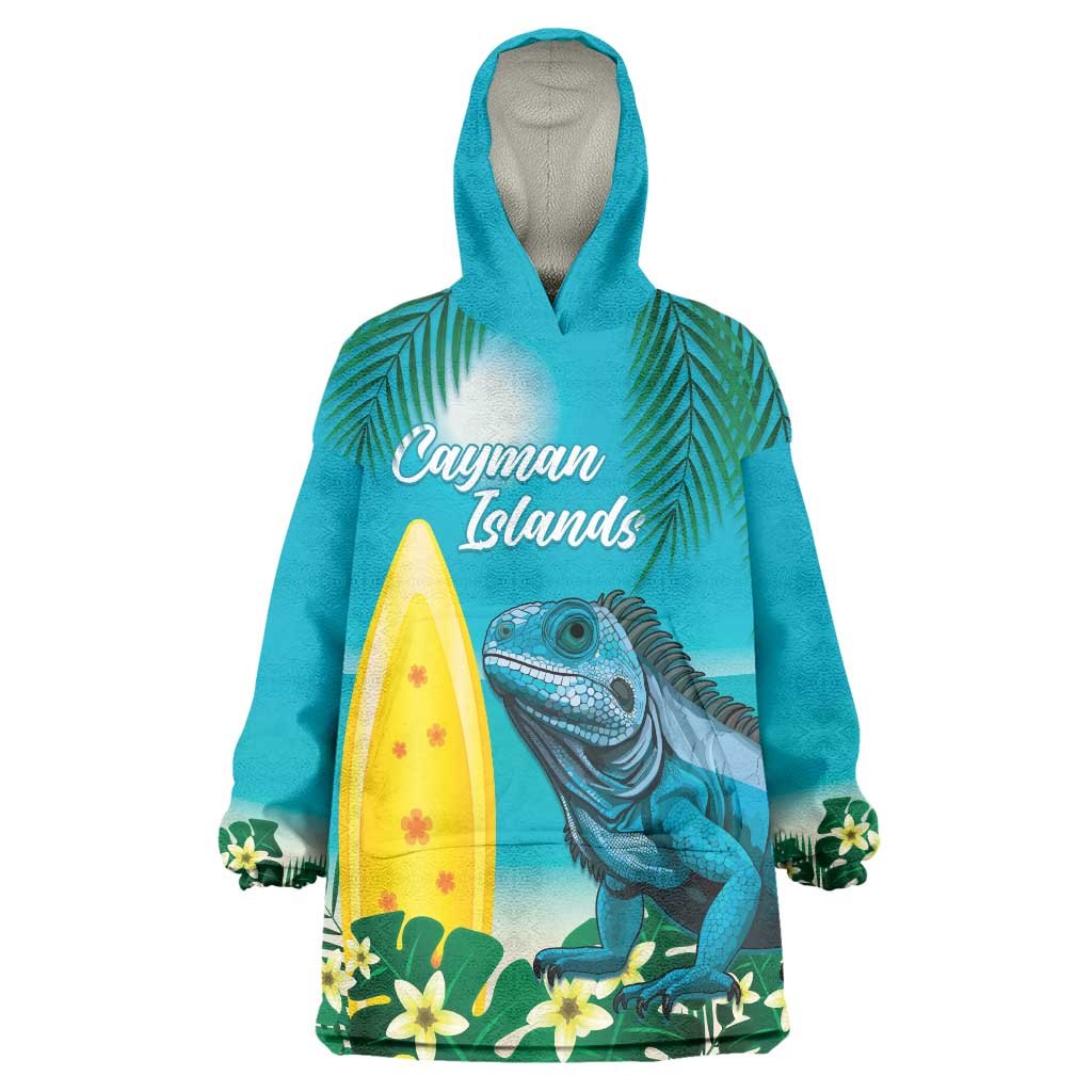 Blue Iguana Cayman Islands Wearable Blanket Hoodie Turquoise Tropical Vibes - Wonder Print Shop