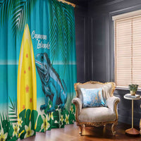 Blue Iguana Cayman Islands Window Curtain Turquoise Tropical Vibes - Wonder Print Shop