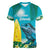Blue Iguana Cayman Islands Women V-Neck T-Shirt Turquoise Tropical Vibes - Wonder Print Shop