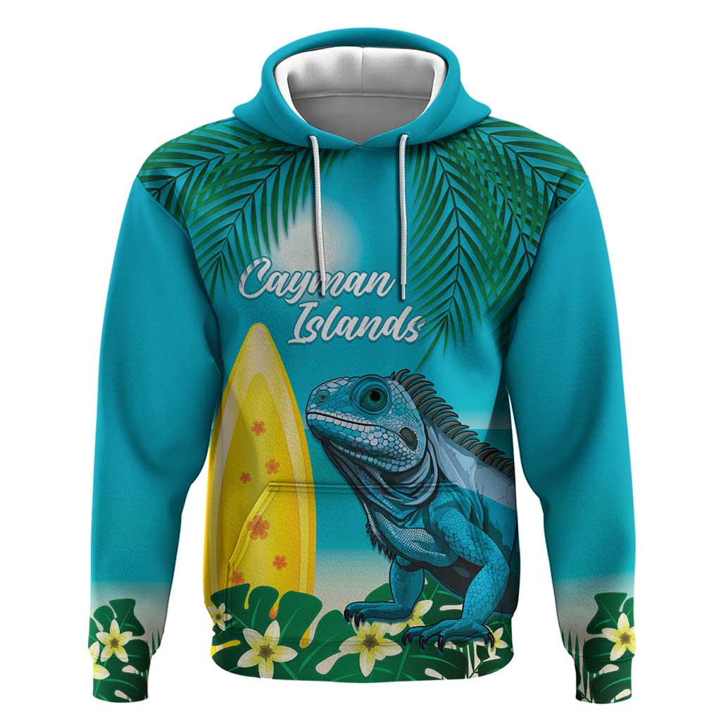 Blue Iguana Cayman Islands Zip Hoodie Turquoise Tropical Vibes - Wonder Print Shop
