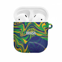 Brazil Football AirPods Case 2026 Vamos Brasil Marble Pattern - Wonder Print Shop