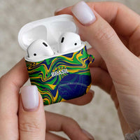 Brazil Football AirPods Case 2026 Vamos Brasil Marble Pattern - Wonder Print Shop