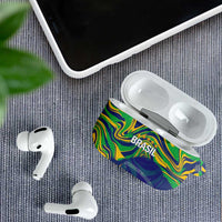 Brazil Football AirPods Case 2026 Vamos Brasil Marble Pattern - Wonder Print Shop