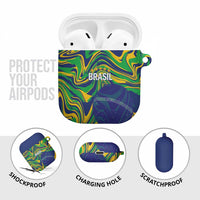 Brazil Football AirPods Case 2026 Vamos Brasil Marble Pattern - Wonder Print Shop