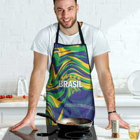 Brazil Football Apron 2026 Vamos Brasil Marble Pattern - Wonder Print Shop