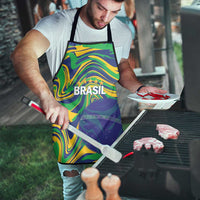 Brazil Football Apron 2026 Vamos Brasil Marble Pattern - Wonder Print Shop