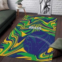Brazil Football Area Rug 2026 Vamos Brasil Marble Pattern - Wonder Print Shop