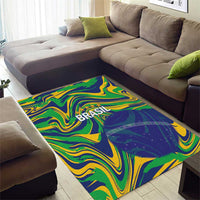 Brazil Football Area Rug 2026 Vamos Brasil Marble Pattern - Wonder Print Shop