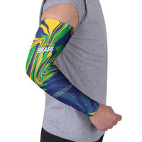 Brazil Football Custom Arm Sleeves 2026 Vamos Brasil Marble Pattern - Wonder Print Shop