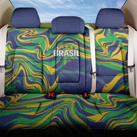 Brazil Football Back Car Seat Cover 2026 Vamos Brasil Marble Pattern - Wonder Print Shop