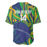 Brazil Football Custom Baseball Jersey 2026 Vamos Brasil Marble Pattern - Wonder Print Shop