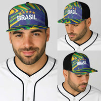 Brazil Football Baseball Net Cap 2026 Vamos Brasil Marble Pattern