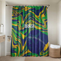 Brazil Football Bathroom Set 2026 Vamos Brasil Marble Pattern - Wonder Print Shop
