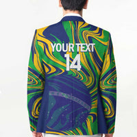 Brazil Football Custom Blazer 2026 Vamos Brasil Marble Pattern - Wonder Print Shop