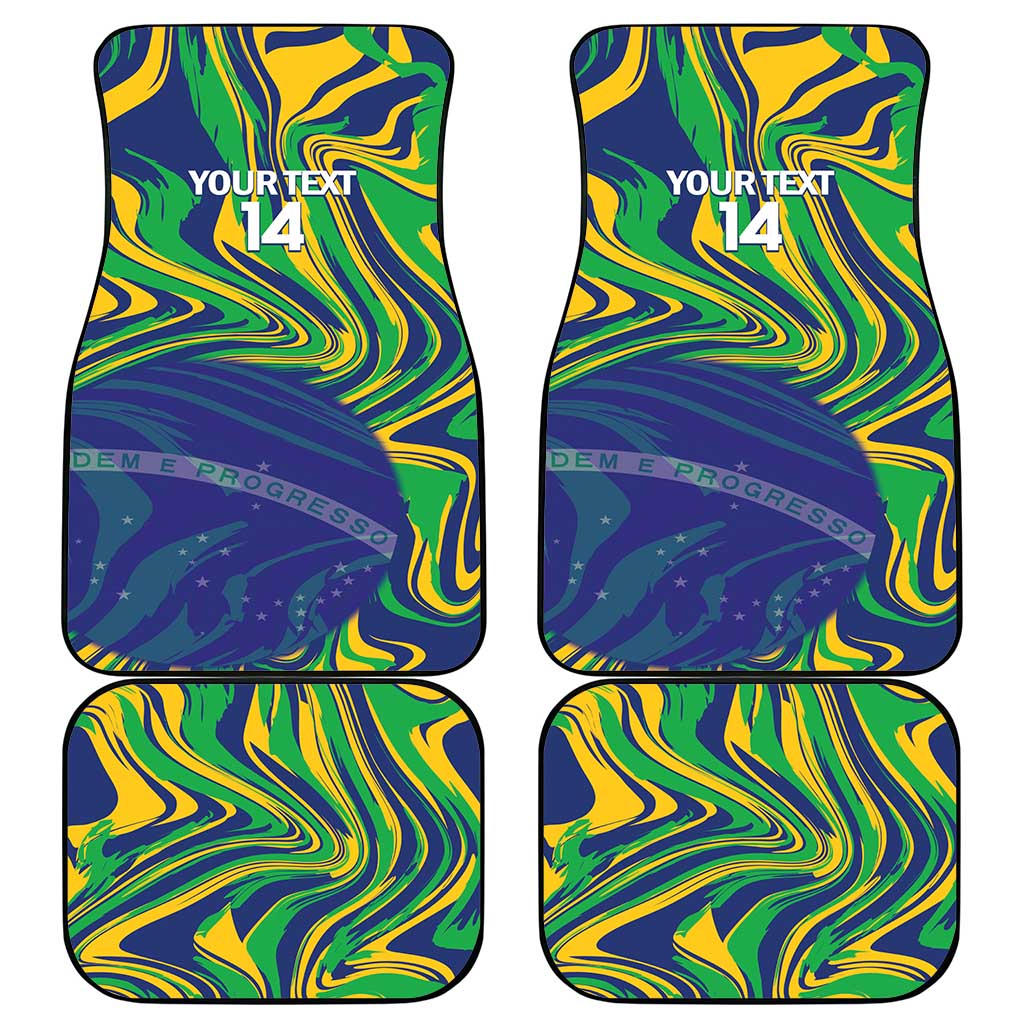 Brazil Football Custom Car Mats 2026 Vamos Brasil Marble Pattern - Wonder Print Shop