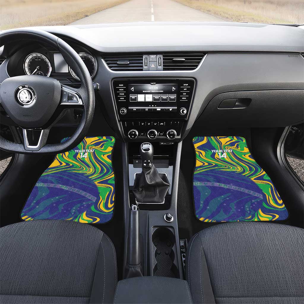 Brazil Football Custom Car Mats 2026 Vamos Brasil Marble Pattern - Wonder Print Shop