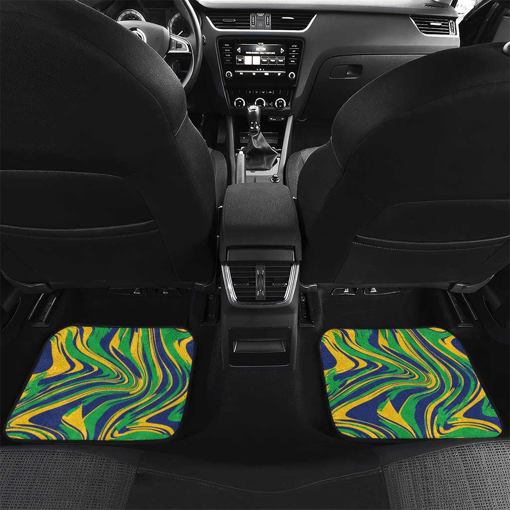 Brazil Football Custom Car Mats 2026 Vamos Brasil Marble Pattern - Wonder Print Shop
