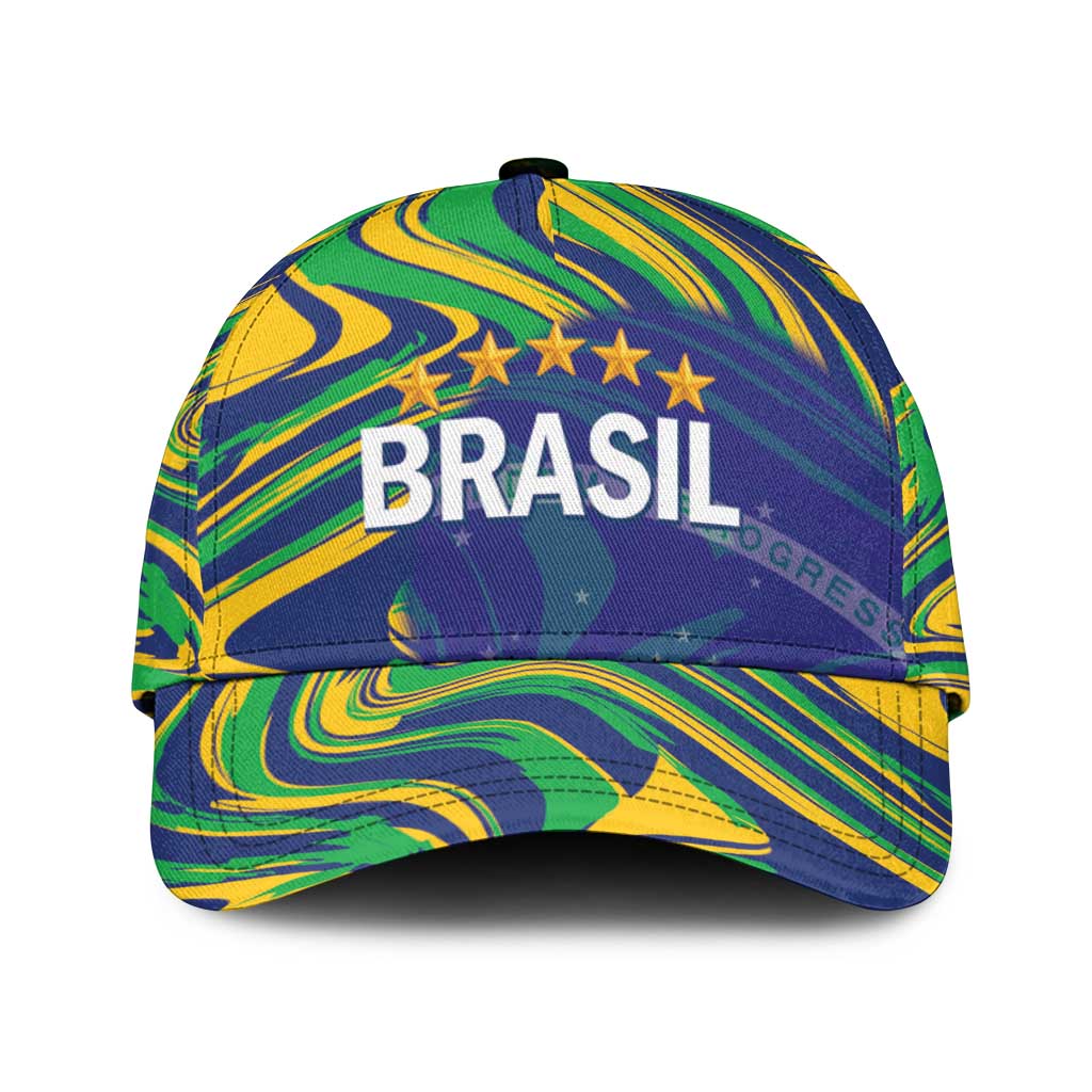 Brazil Football Classic Cap 2026 Vamos Brasil Marble Pattern