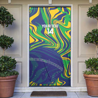Brazil Football Custom Door Cover 2026 Vamos Brasil Marble Pattern - Wonder Print Shop