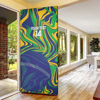 Brazil Football Custom Door Cover 2026 Vamos Brasil Marble Pattern - Wonder Print Shop