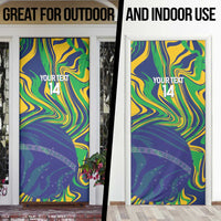 Brazil Football Custom Door Cover 2026 Vamos Brasil Marble Pattern - Wonder Print Shop