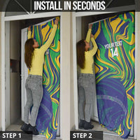 Brazil Football Custom Door Cover 2026 Vamos Brasil Marble Pattern - Wonder Print Shop
