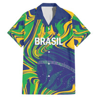 Brazil Football Custom Family Matching Mermaid Dress and Hawaiian Shirt 2026 Vamos Brasil Marble Pattern - Wonder Print Shop