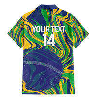 Brazil Football Custom Family Matching Mermaid Dress and Hawaiian Shirt 2026 Vamos Brasil Marble Pattern - Wonder Print Shop