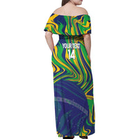 Brazil Football Custom Family Matching Off Shoulder Maxi Dress and Hawaiian Shirt 2026 Vamos Brasil Marble Pattern - Wonder Print Shop