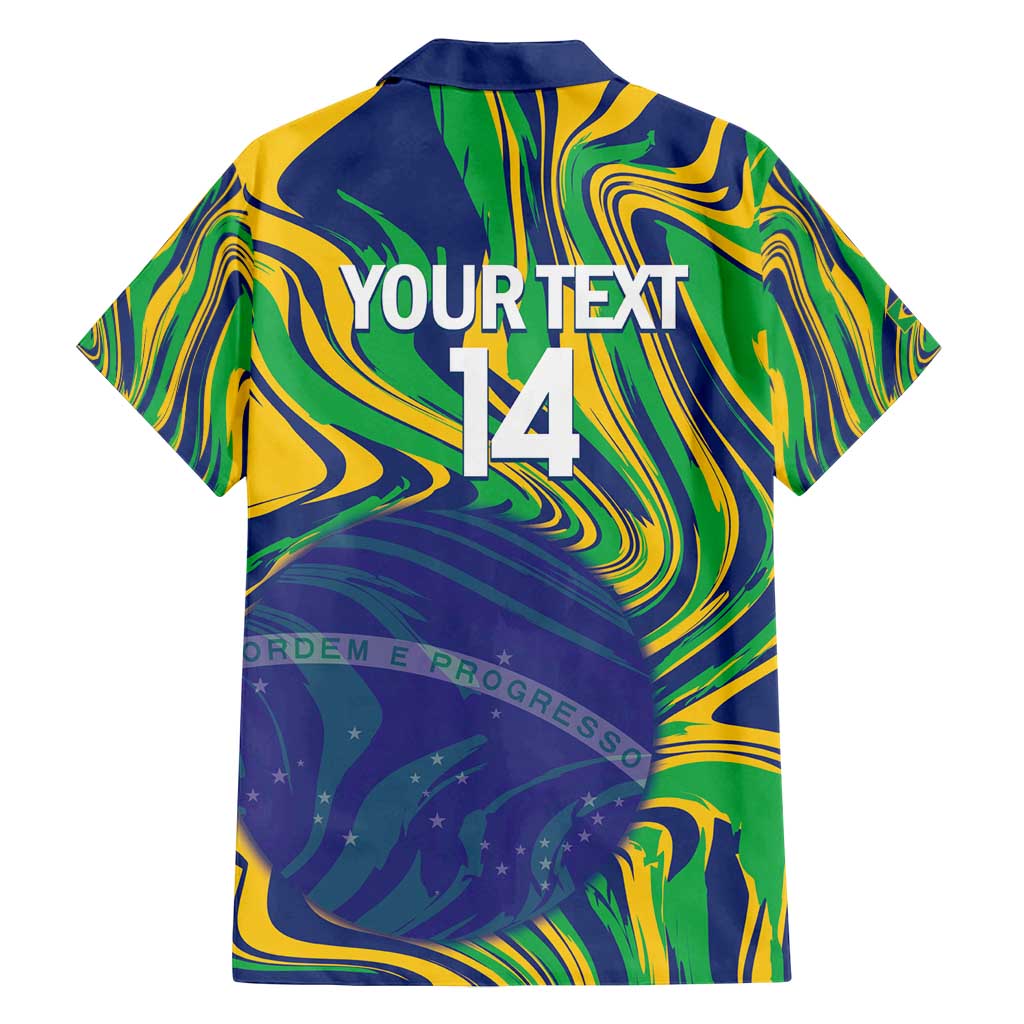 Brazil Football Custom Family Matching Summer Maxi Dress and Hawaiian Shirt 2026 Vamos Brasil Marble Pattern - Wonder Print Shop