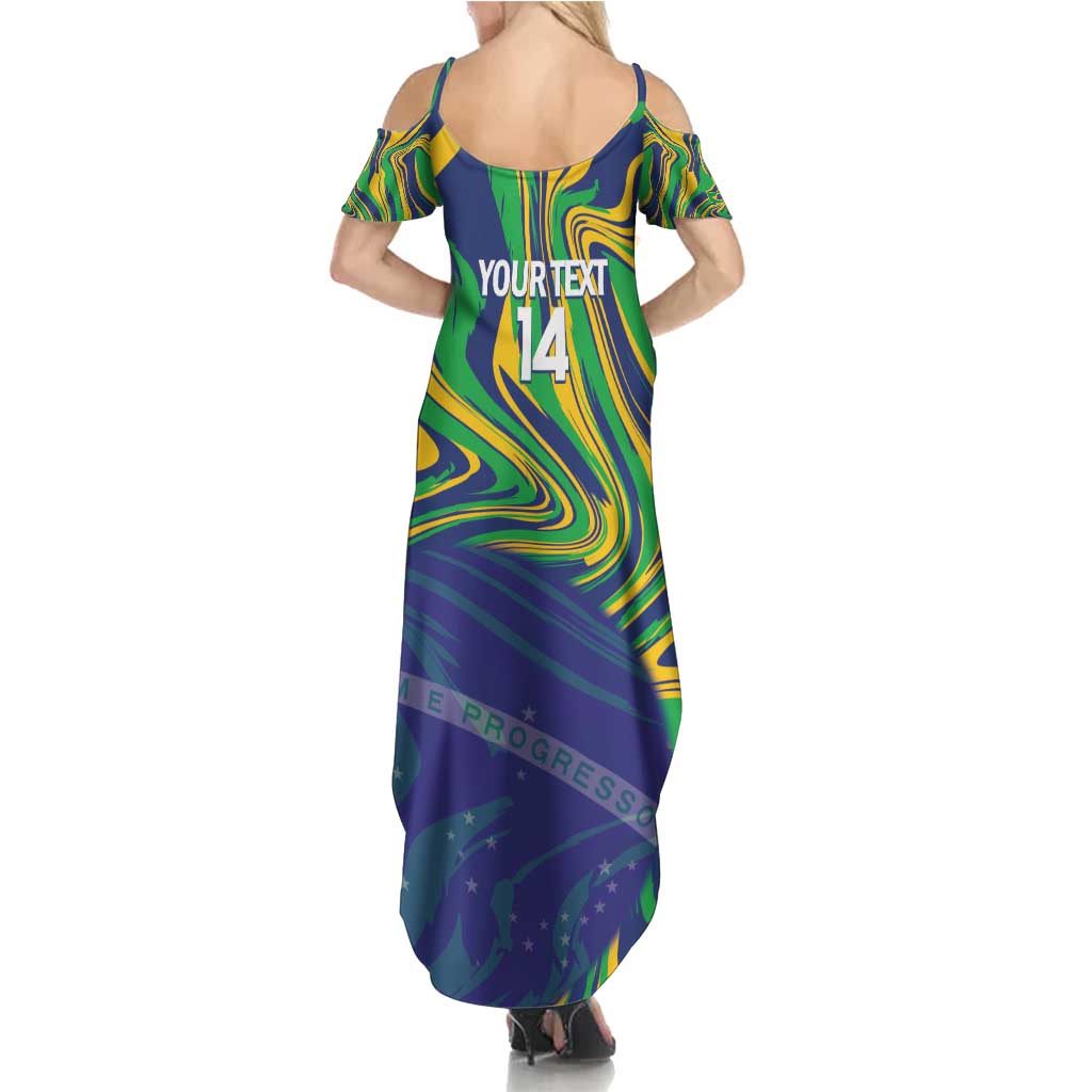 Brazil Football Custom Family Matching Summer Maxi Dress and Hawaiian Shirt 2026 Vamos Brasil Marble Pattern - Wonder Print Shop