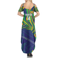 Brazil Football Custom Family Matching Summer Maxi Dress and Hawaiian Shirt 2026 Vamos Brasil Marble Pattern - Wonder Print Shop
