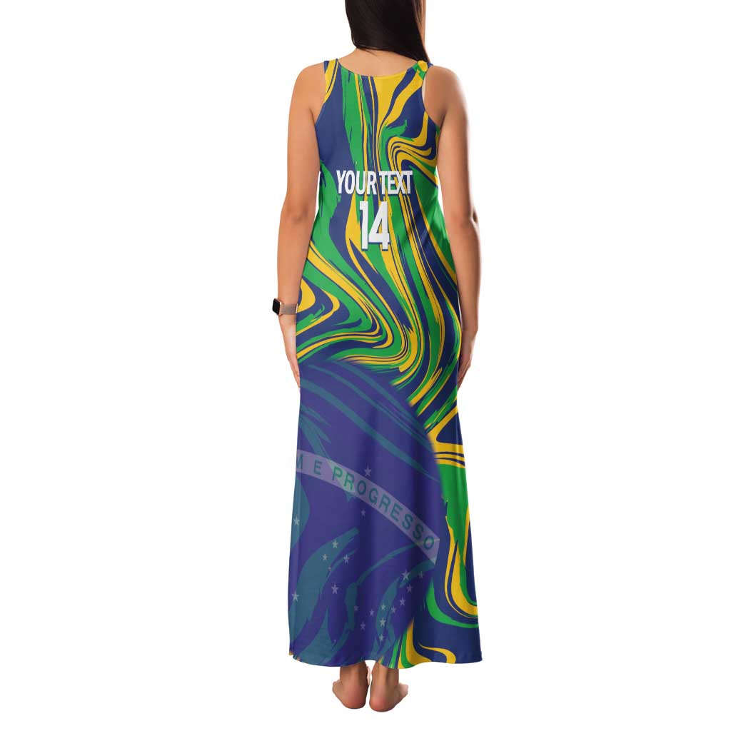 Brazil Football Custom Family Matching Tank Maxi Dress and Hawaiian Shirt 2026 Vamos Brasil Marble Pattern - Wonder Print Shop