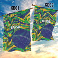 Brazil Football Garden Flag 2026 Vamos Brasil Marble Pattern - Wonder Print Shop