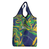 Brazil Football Grocery Bag 2026 Vamos Brasil Marble Pattern - Wonder Print Shop