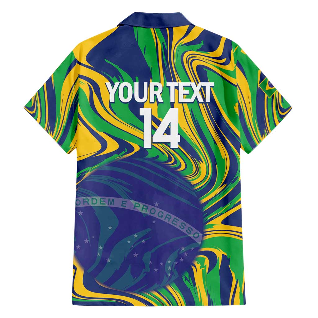 Brazil Football Custom Hawaiian Shirt 2026 Vamos Brasil Marble Pattern - Wonder Print Shop