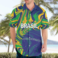 Brazil Football Custom Hawaiian Shirt 2026 Vamos Brasil Marble Pattern - Wonder Print Shop