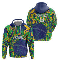 Brazil Football Custom Hoodie 2026 Vamos Brasil Marble Pattern - Wonder Print Shop