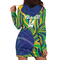 Brazil Football Custom Hoodie Dress 2026 Vamos Brasil Marble Pattern - Wonder Print Shop