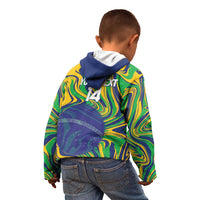 Brazil Football Custom Kid Hoodie 2026 Vamos Brasil Marble Pattern - Wonder Print Shop