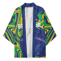 Brazil Football Custom Kimono 2026 Vamos Brasil Marble Pattern - Wonder Print Shop