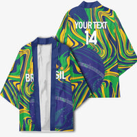 Brazil Football Custom Kimono 2026 Vamos Brasil Marble Pattern - Wonder Print Shop