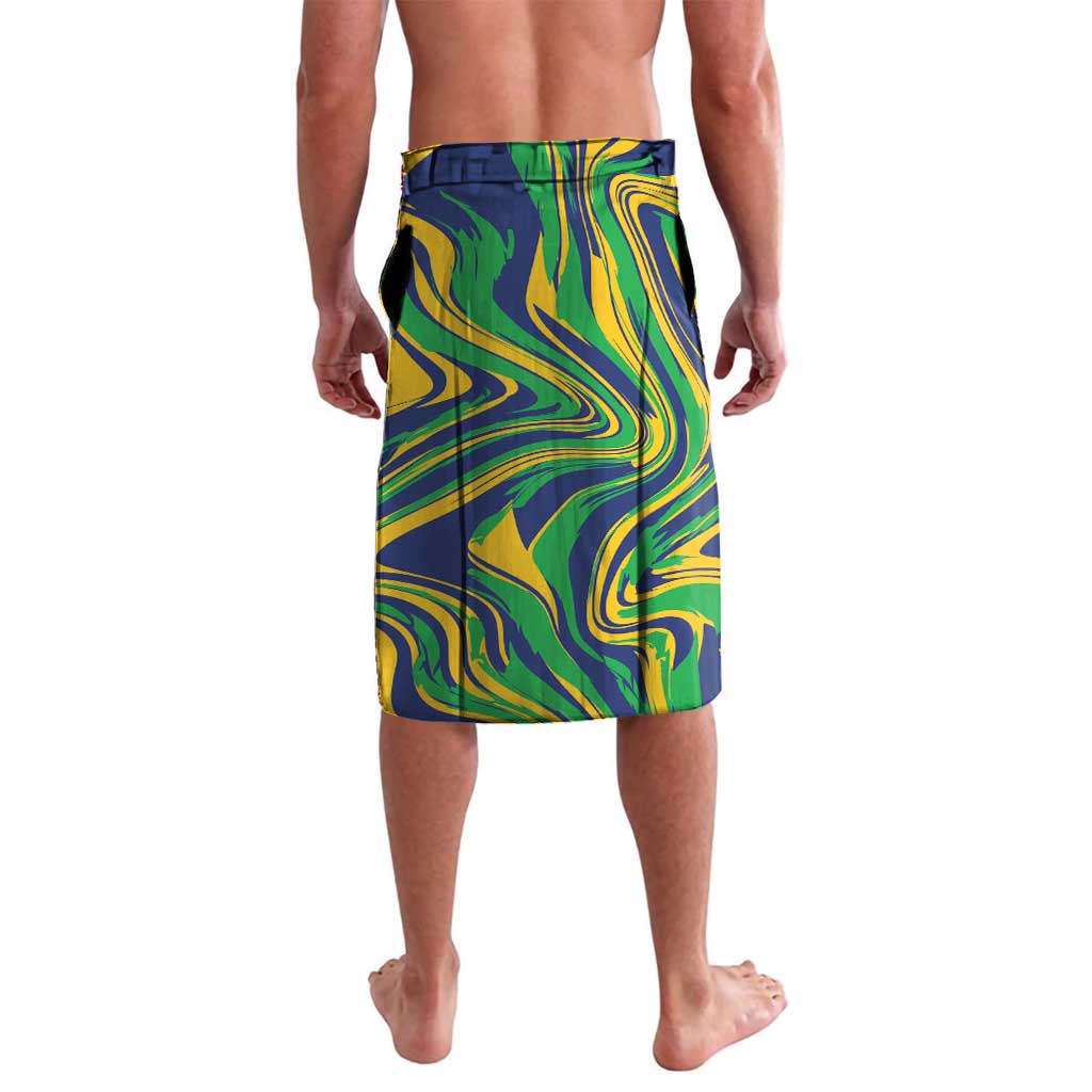Brazil Football Custom Lavalava 2026 Vamos Brasil Marble Pattern - Wonder Print Shop