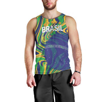Brazil Football Custom Men Tank Top 2026 Vamos Brasil Marble Pattern - Wonder Print Shop