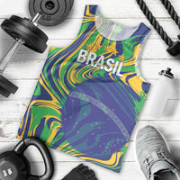 Brazil Football Custom Men Tank Top 2026 Vamos Brasil Marble Pattern - Wonder Print Shop