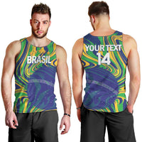 Brazil Football Custom Men Tank Top 2026 Vamos Brasil Marble Pattern - Wonder Print Shop