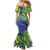 Brazil Football Custom Mermaid Dress 2026 Vamos Brasil Marble Pattern - Wonder Print Shop