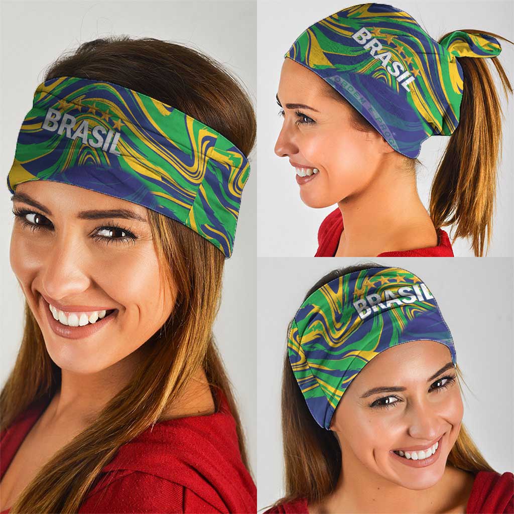 Brazil Football Neck Gaiter 2026 Vamos Brasil Marble Pattern - Wonder Print Shop