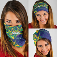 Brazil Football Neck Gaiter 2026 Vamos Brasil Marble Pattern - Wonder Print Shop